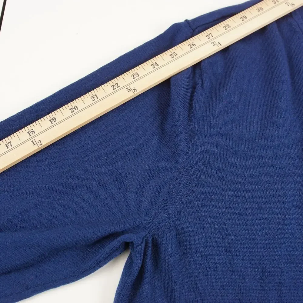 Bonobos 100% Extra Fine Merino Wool Blue V neck Sweater Mens Sz XL